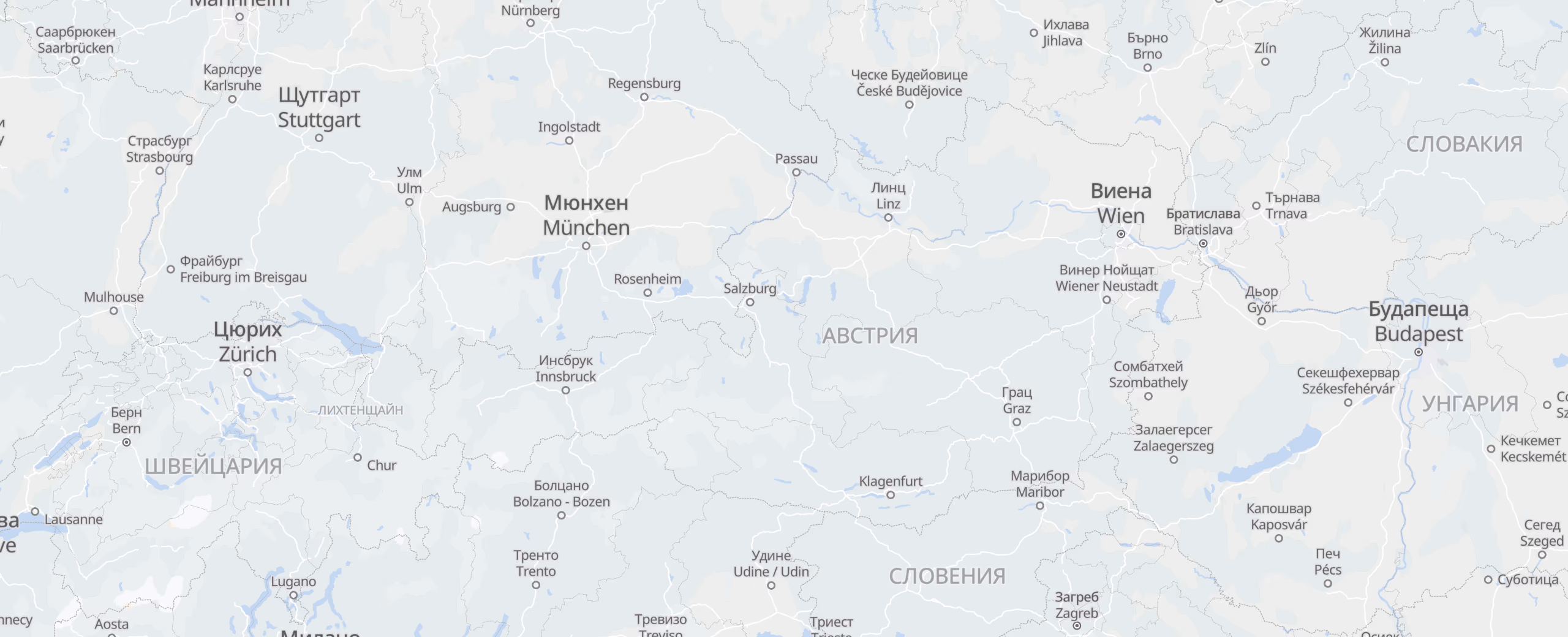Австрия cities map