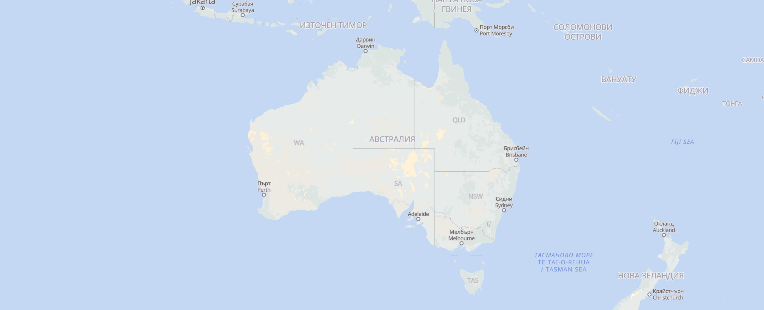 Австралия cities map