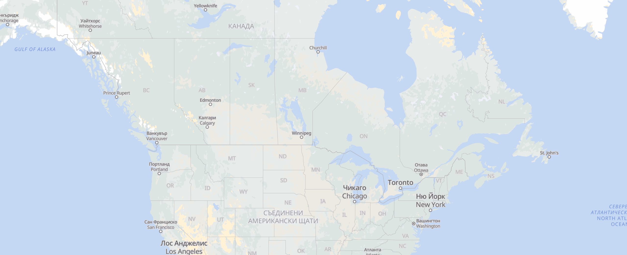 Канада cities map