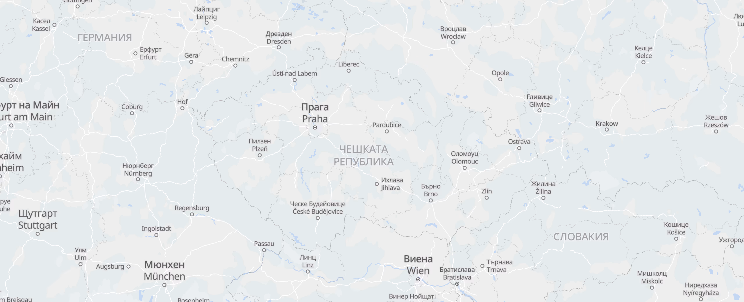 Чехия cities map
