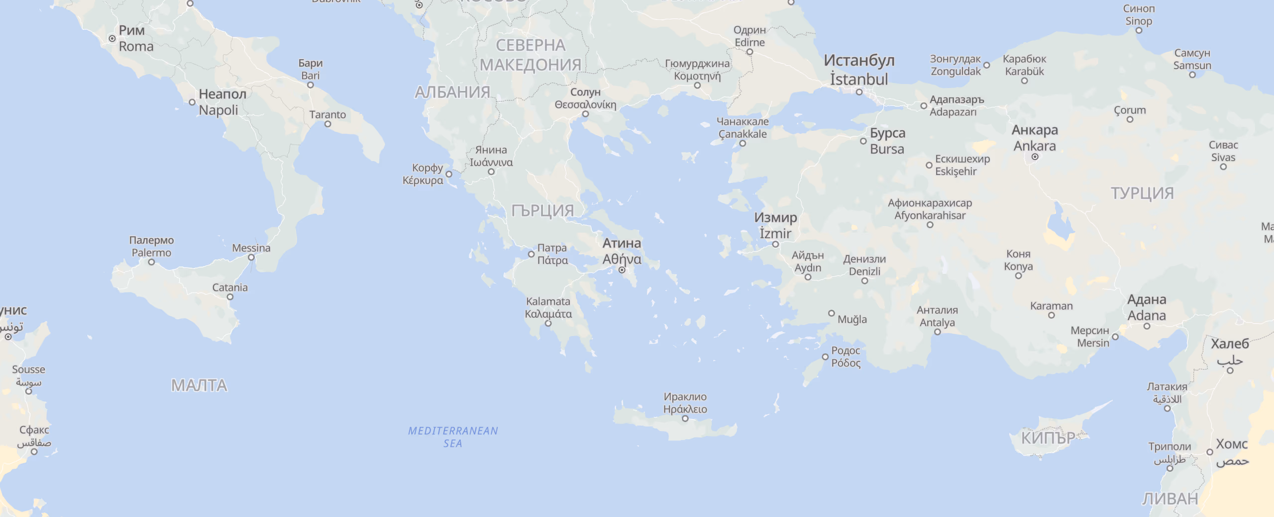 Гърция cities map