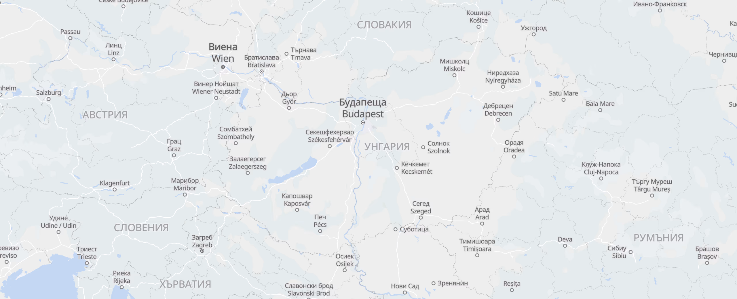 Унгария cities map