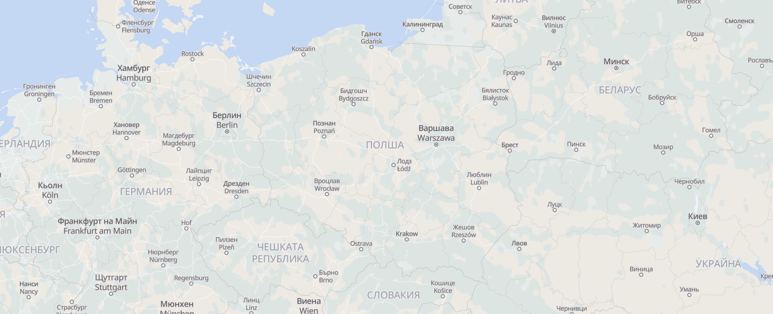 Полша cities map