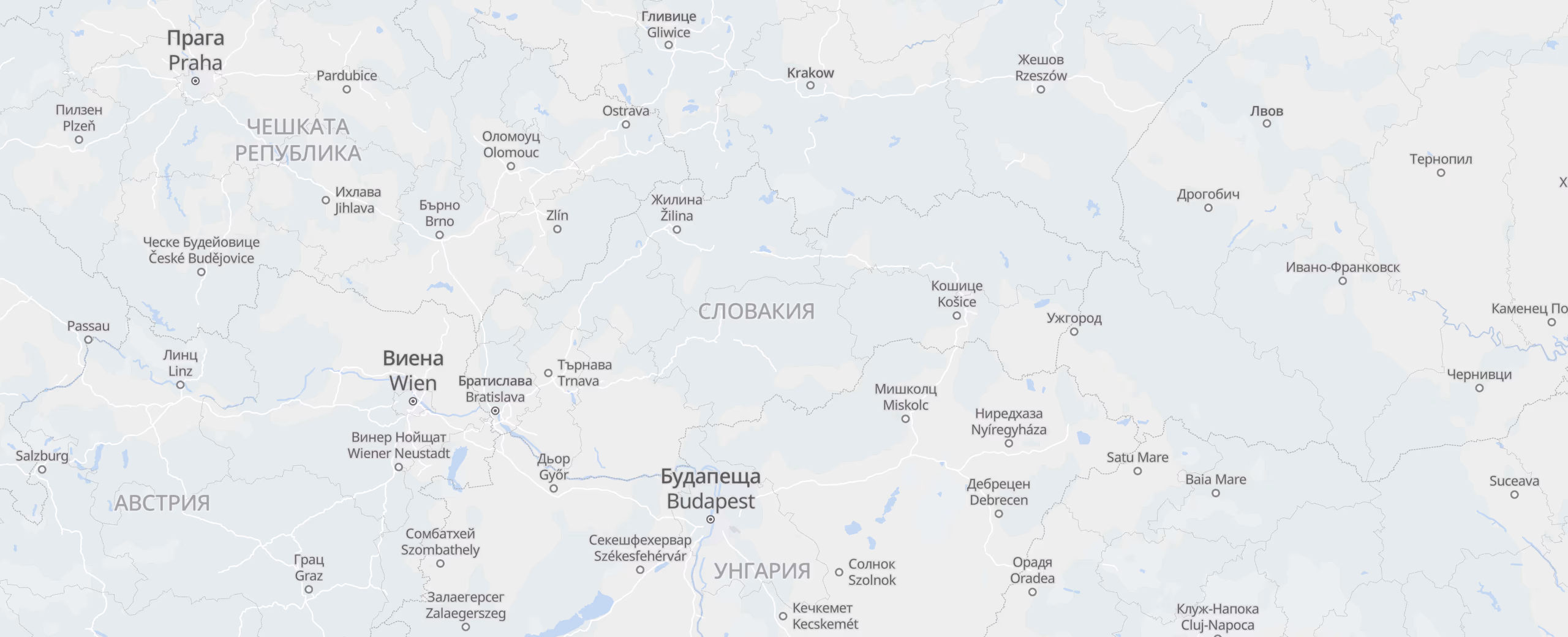 Словакия cities map