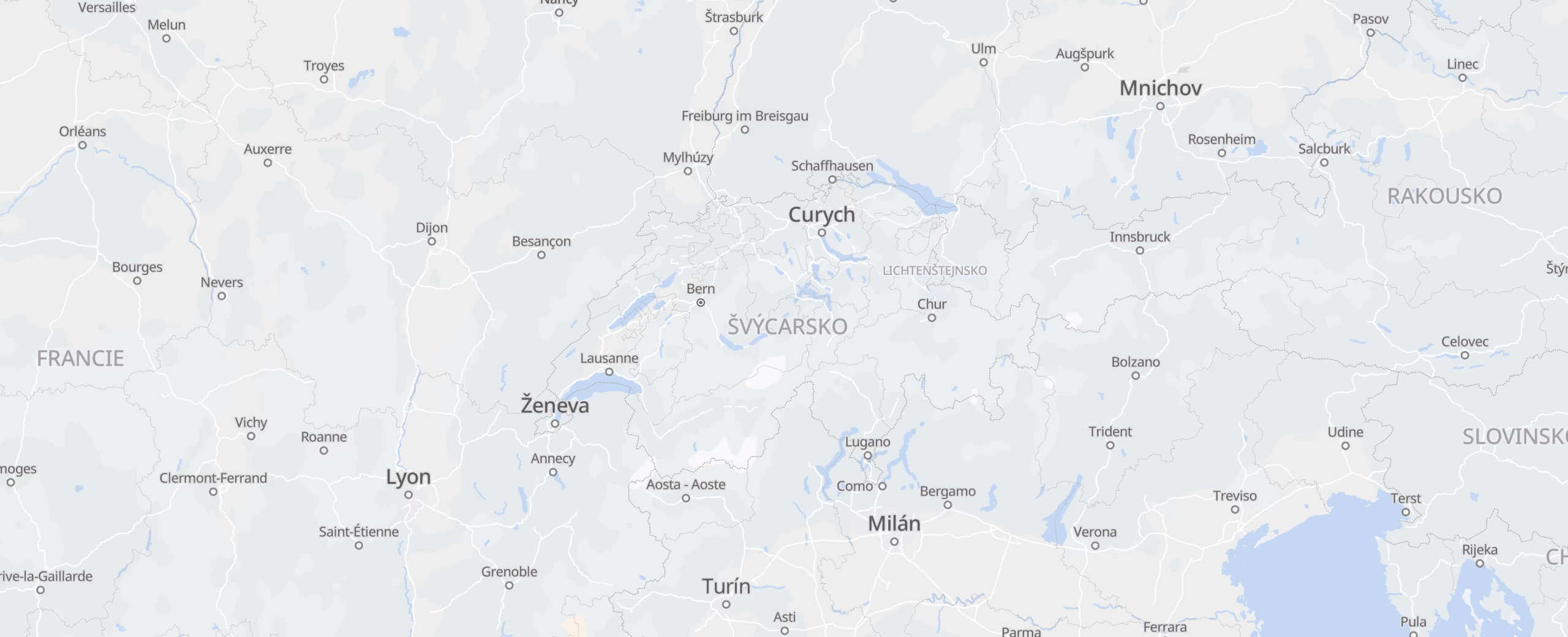 Švýcarsko cities map