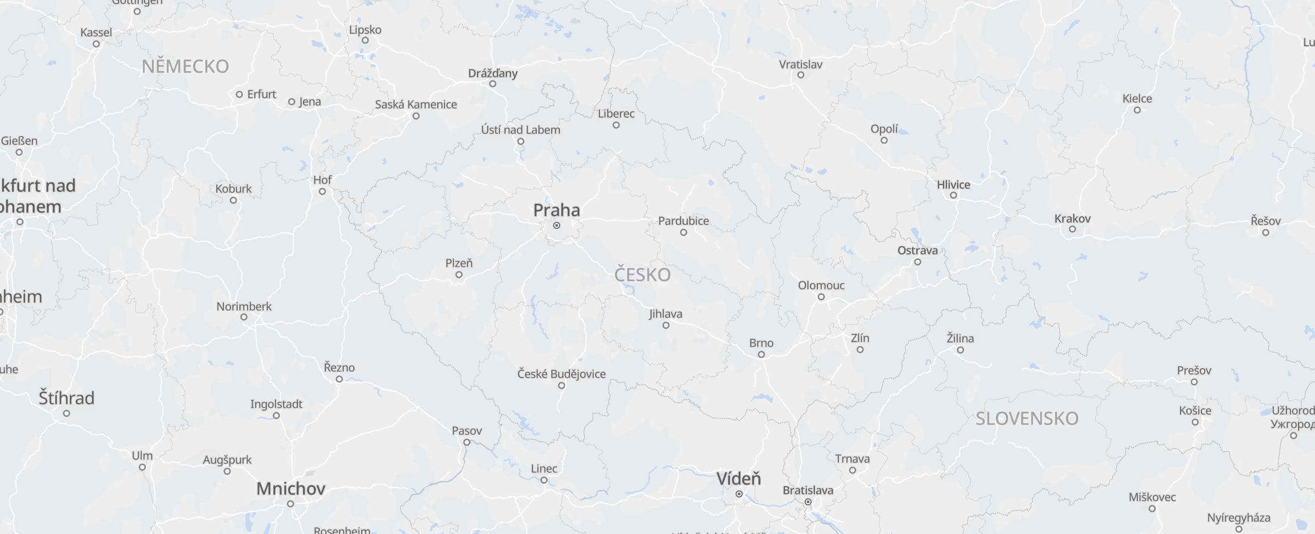 Česko cities map