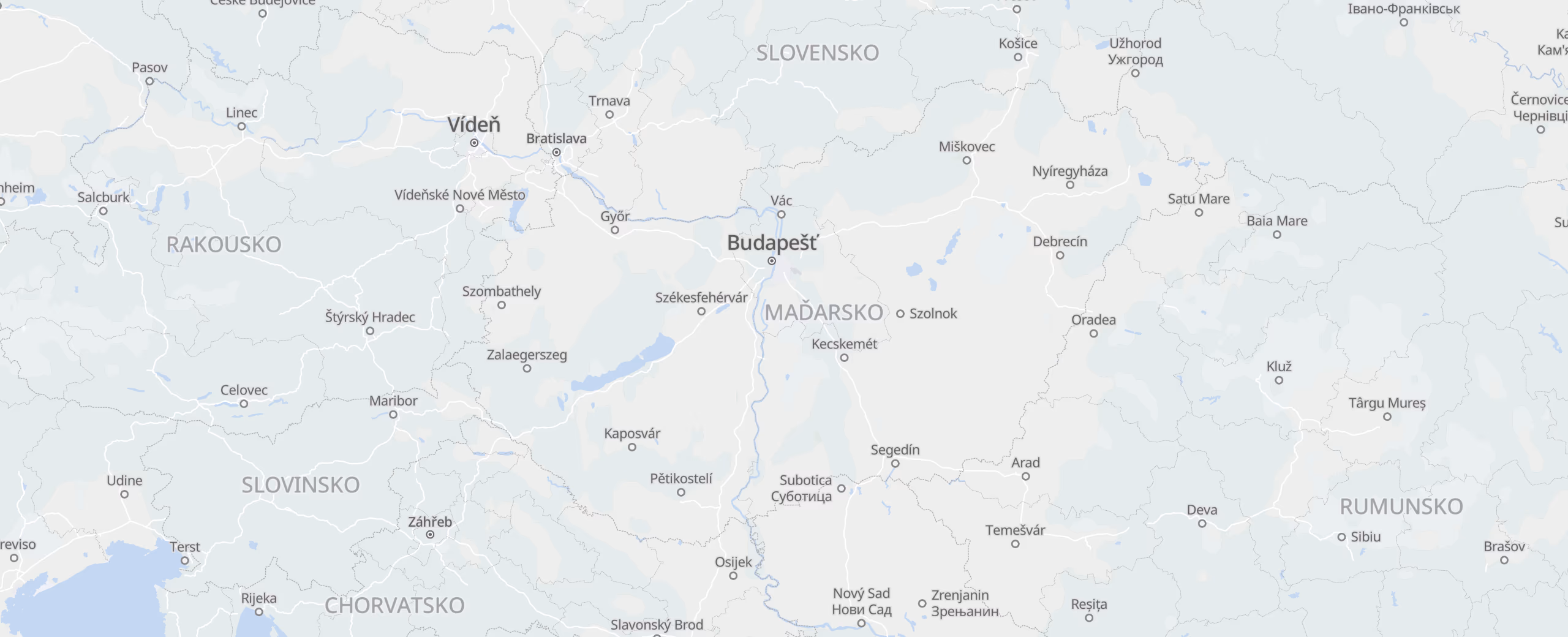 Maďarsko cities map