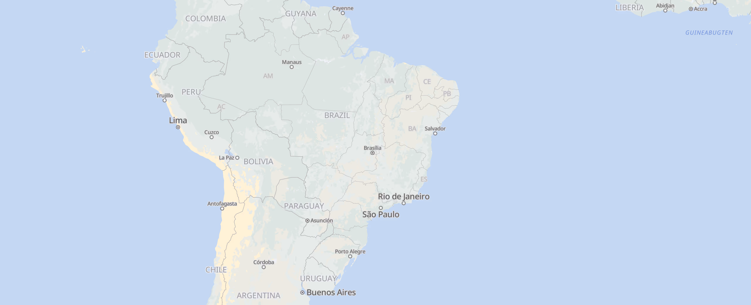 Brasilien cities map