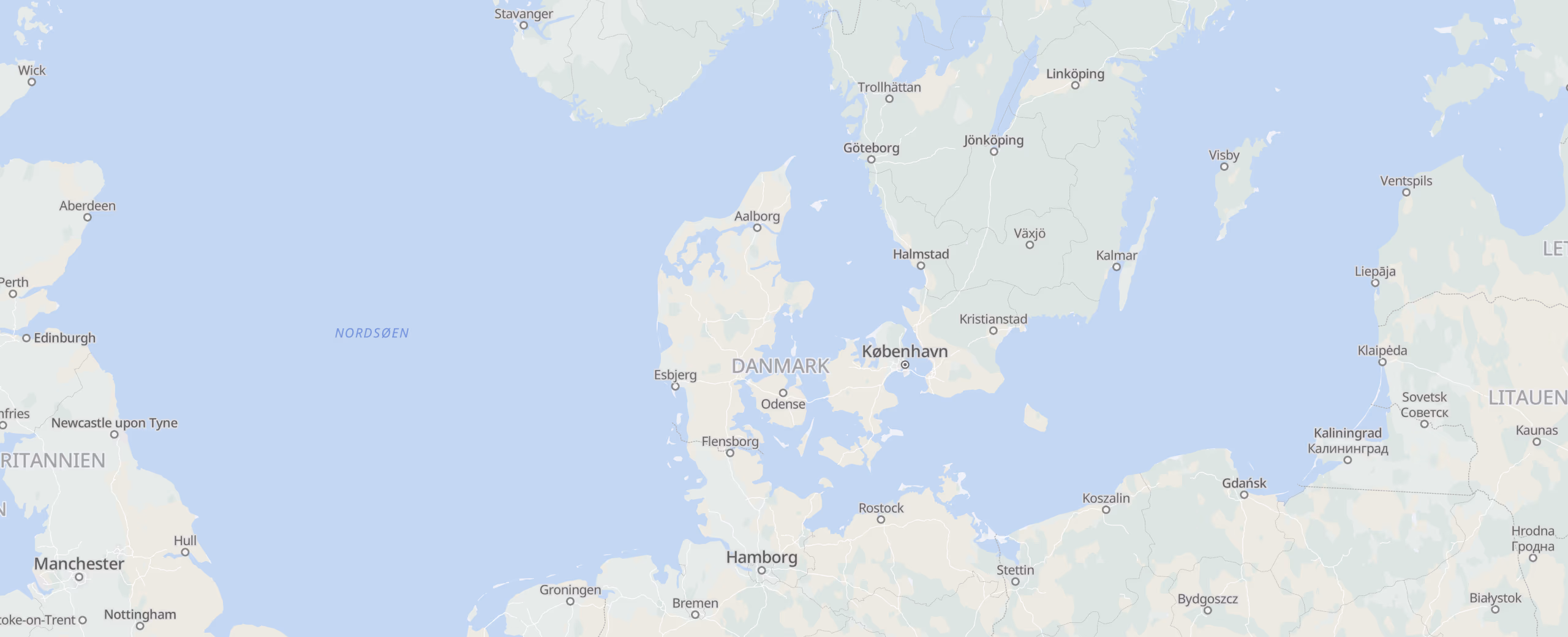 Danmark cities map