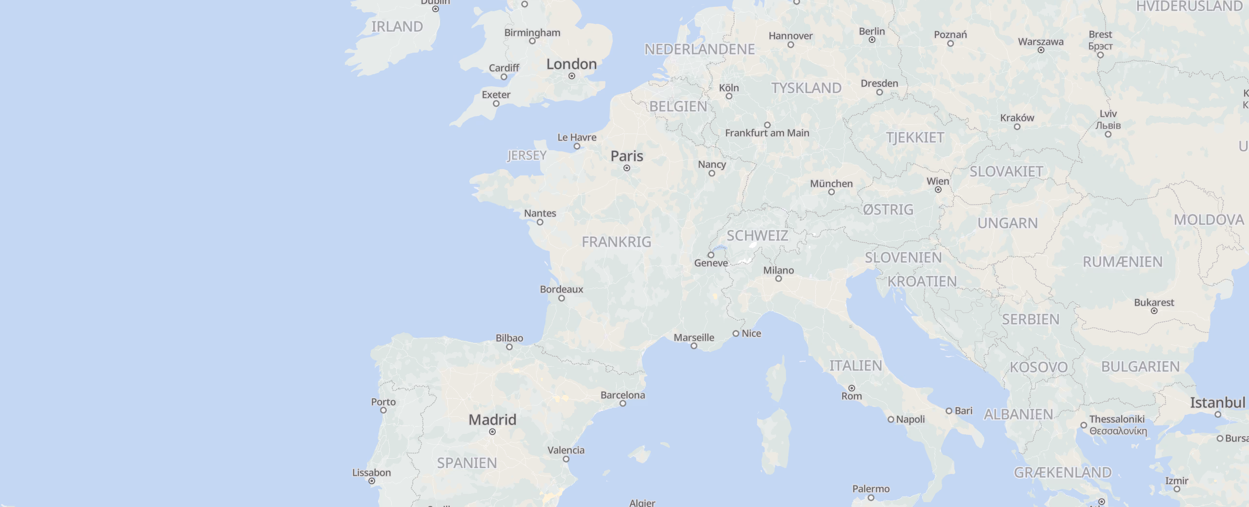 Frankrig cities map