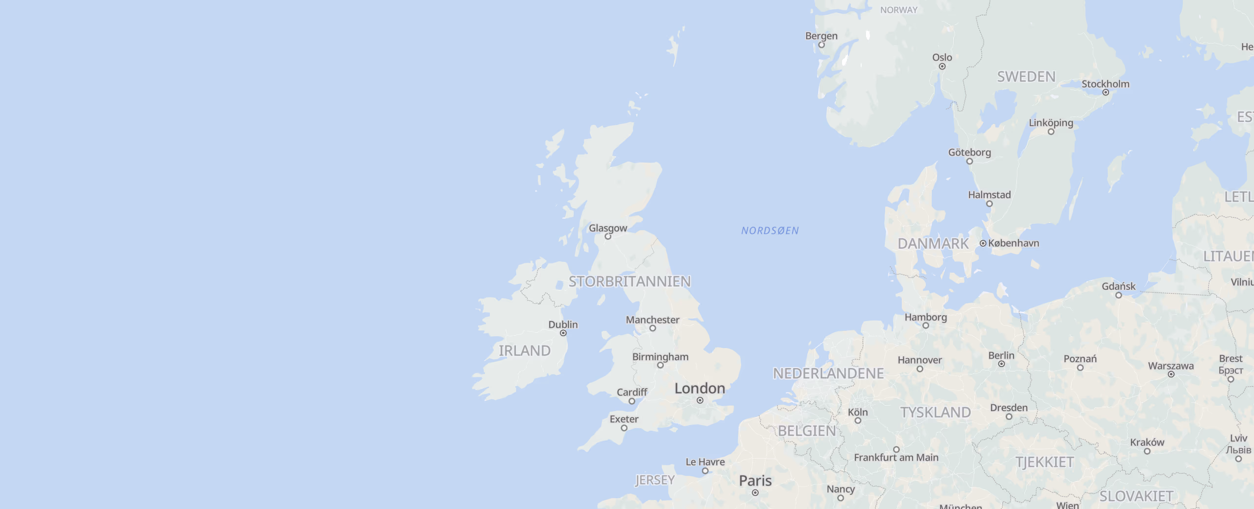 Storbritannien cities map