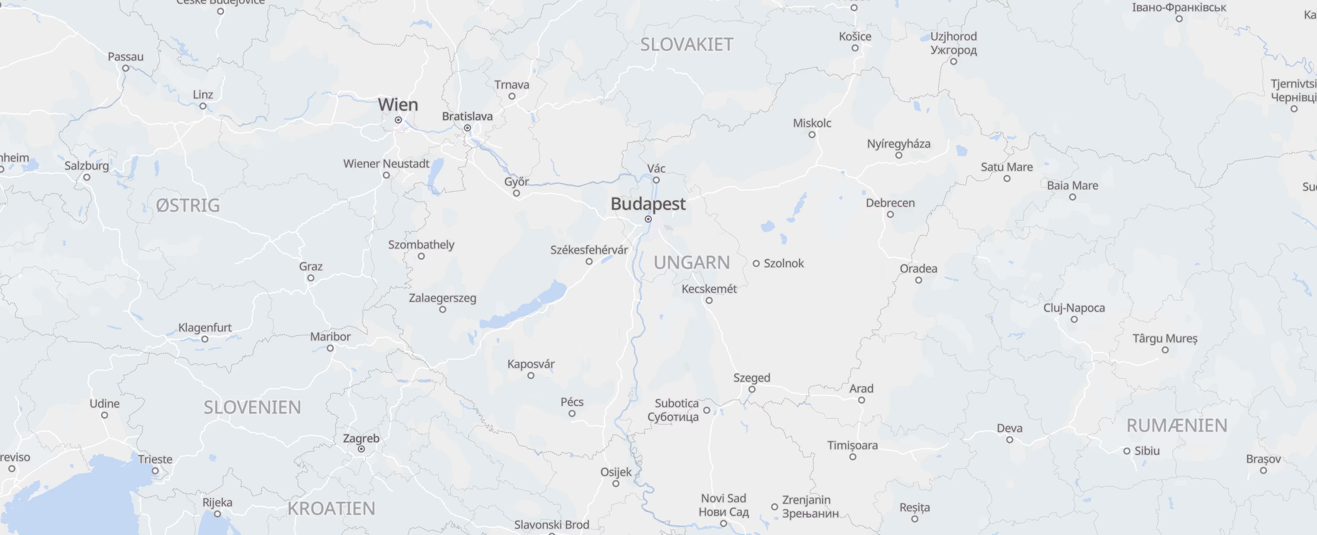 Ungarn cities map