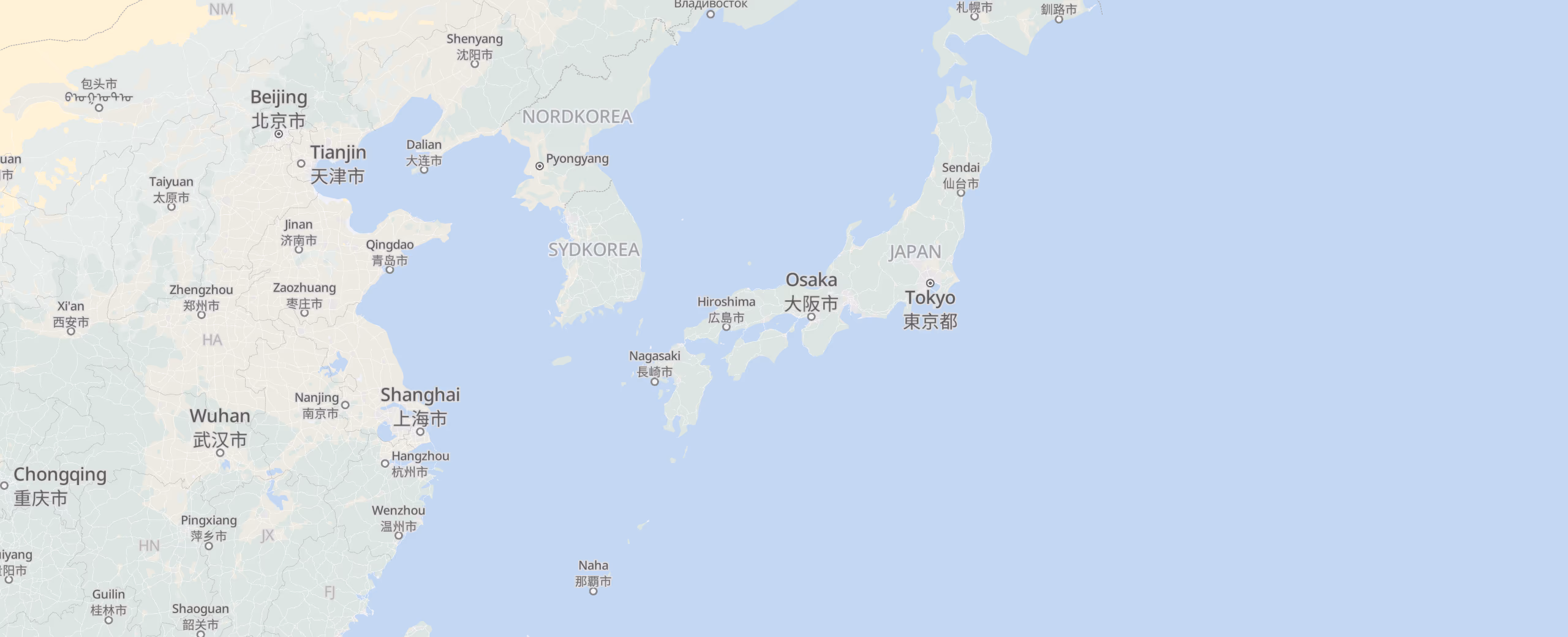 Japan cities map