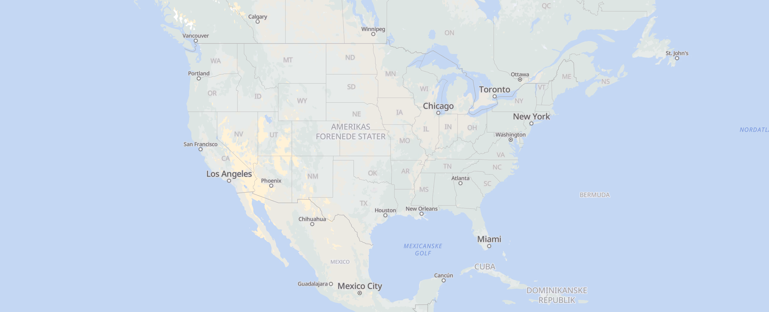 USA cities map
