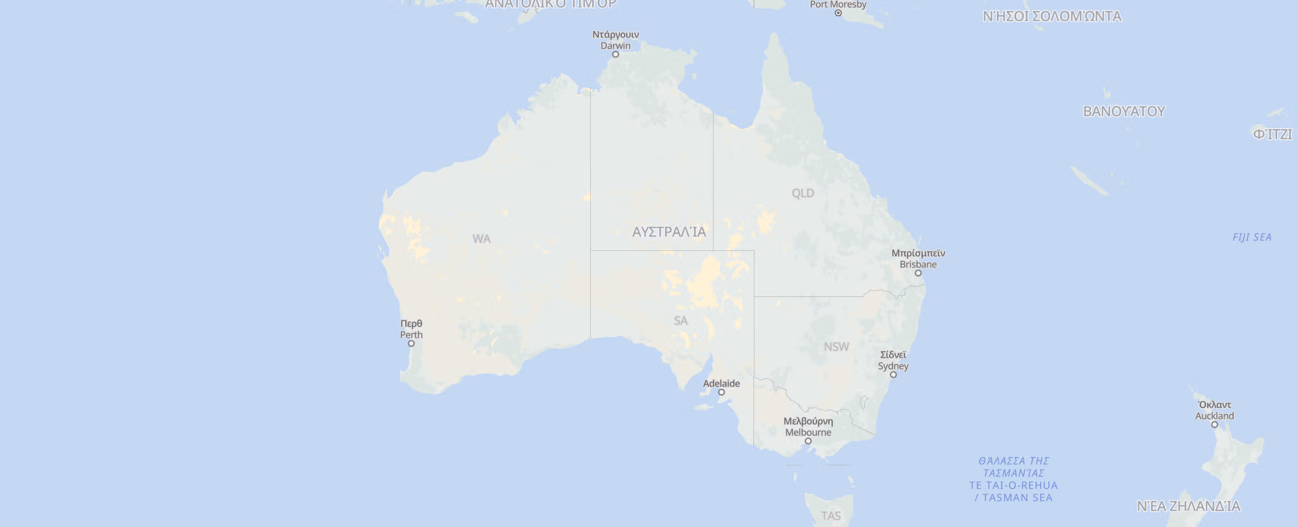 Αυστραλία cities map