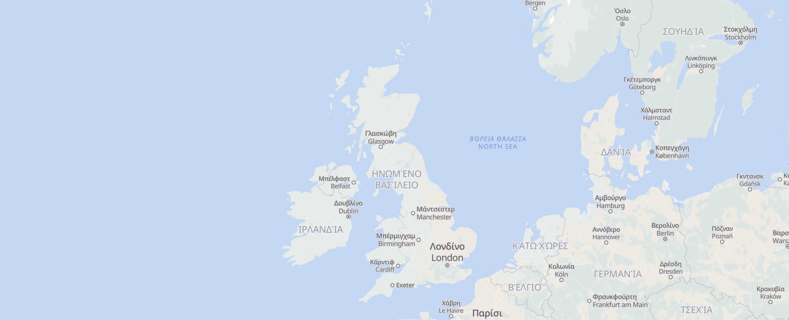 Ηνωμένο Βασίλειο cities map