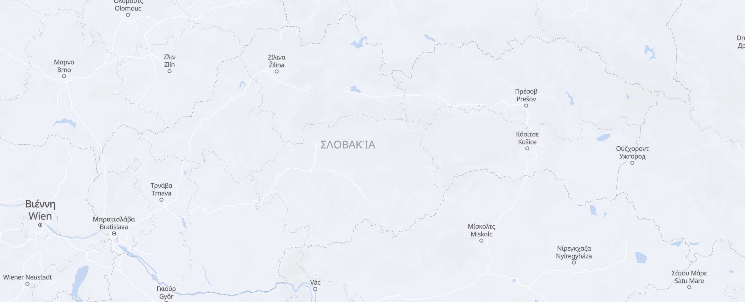 Σλοβακία cities map