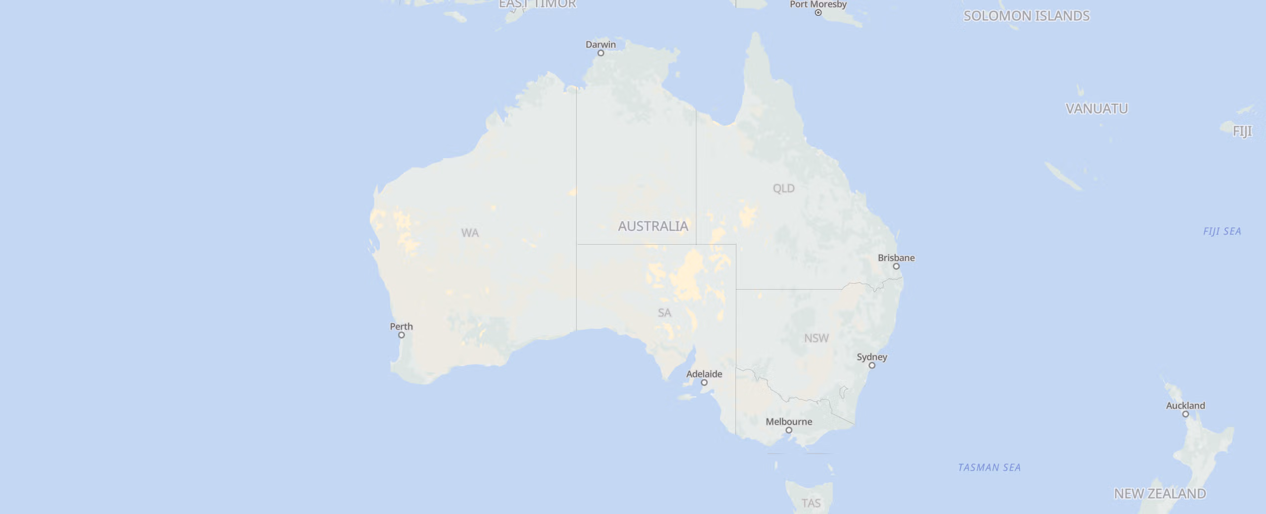 Australia cities map