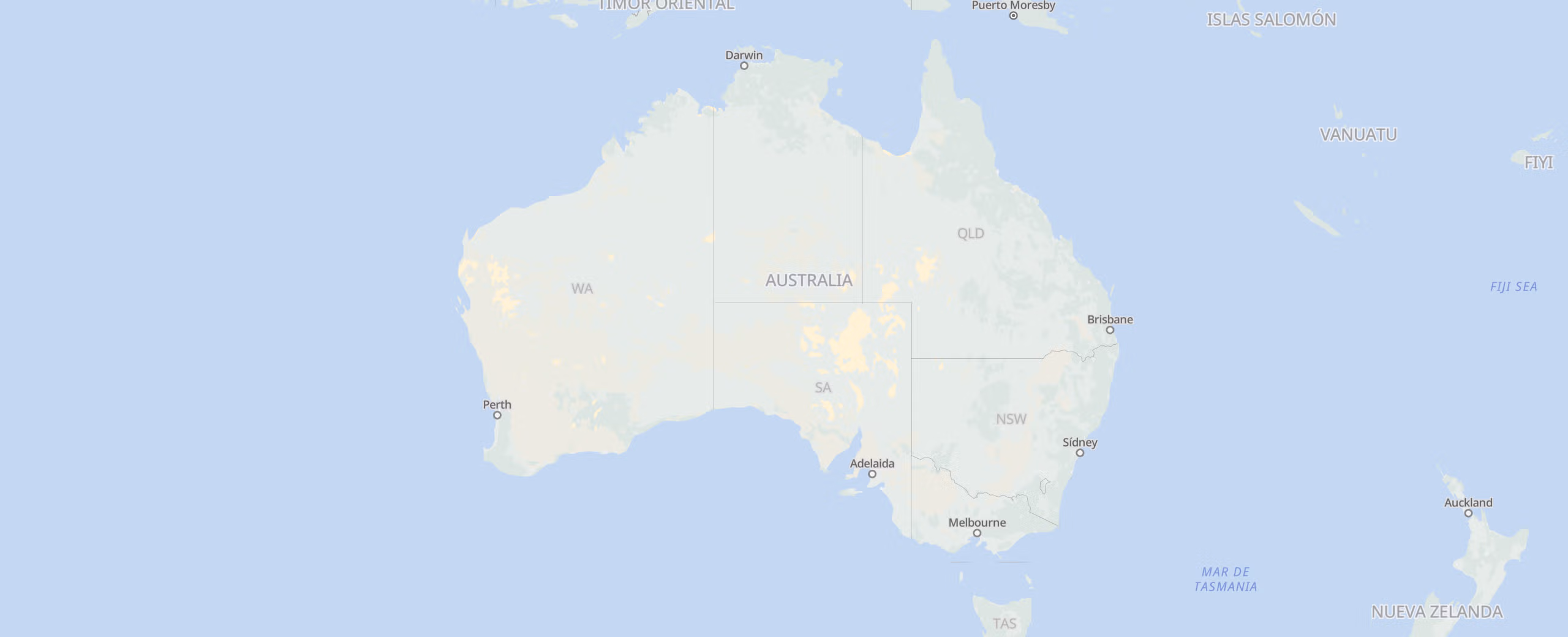Australia cities map