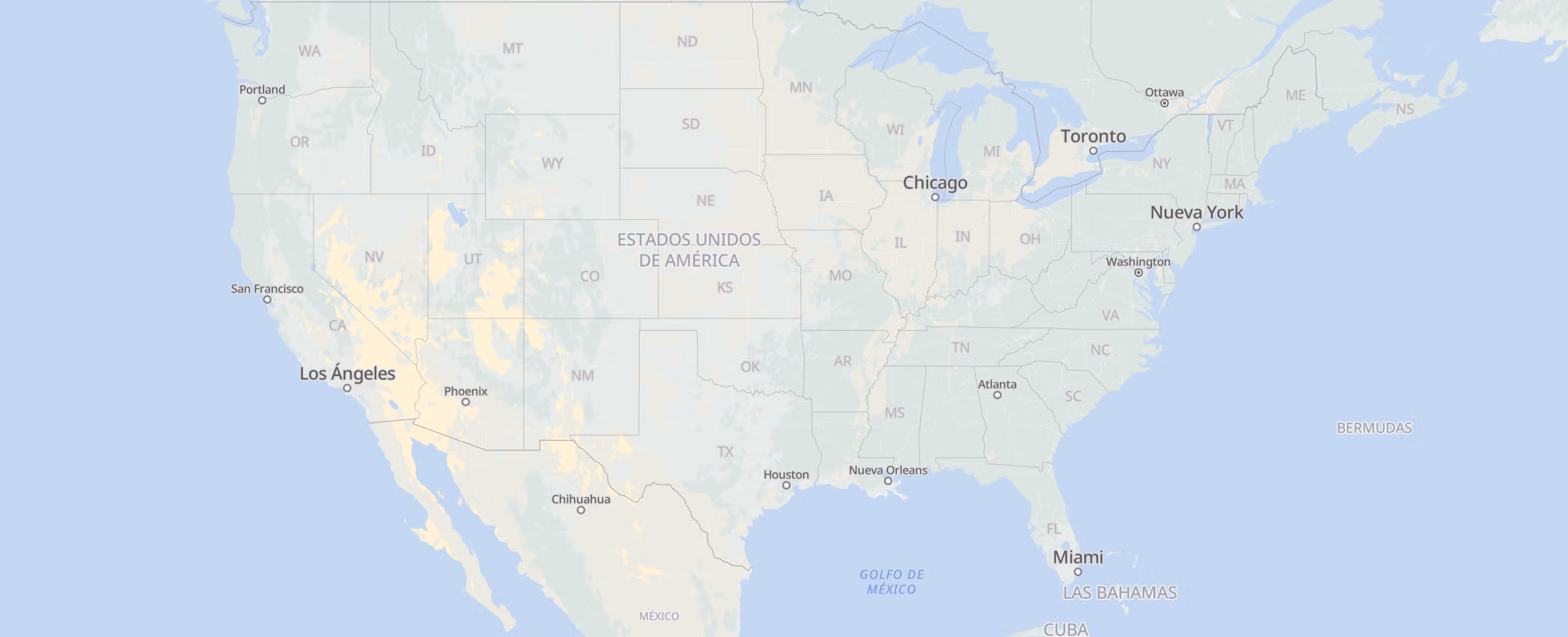 Estados Unidos cities map