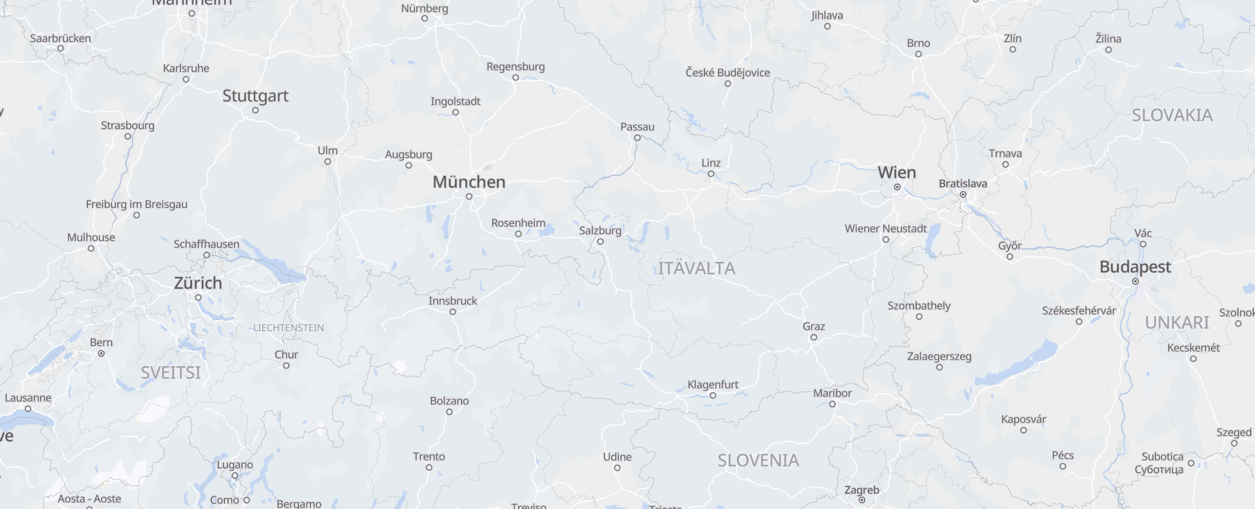 Itävalta cities map