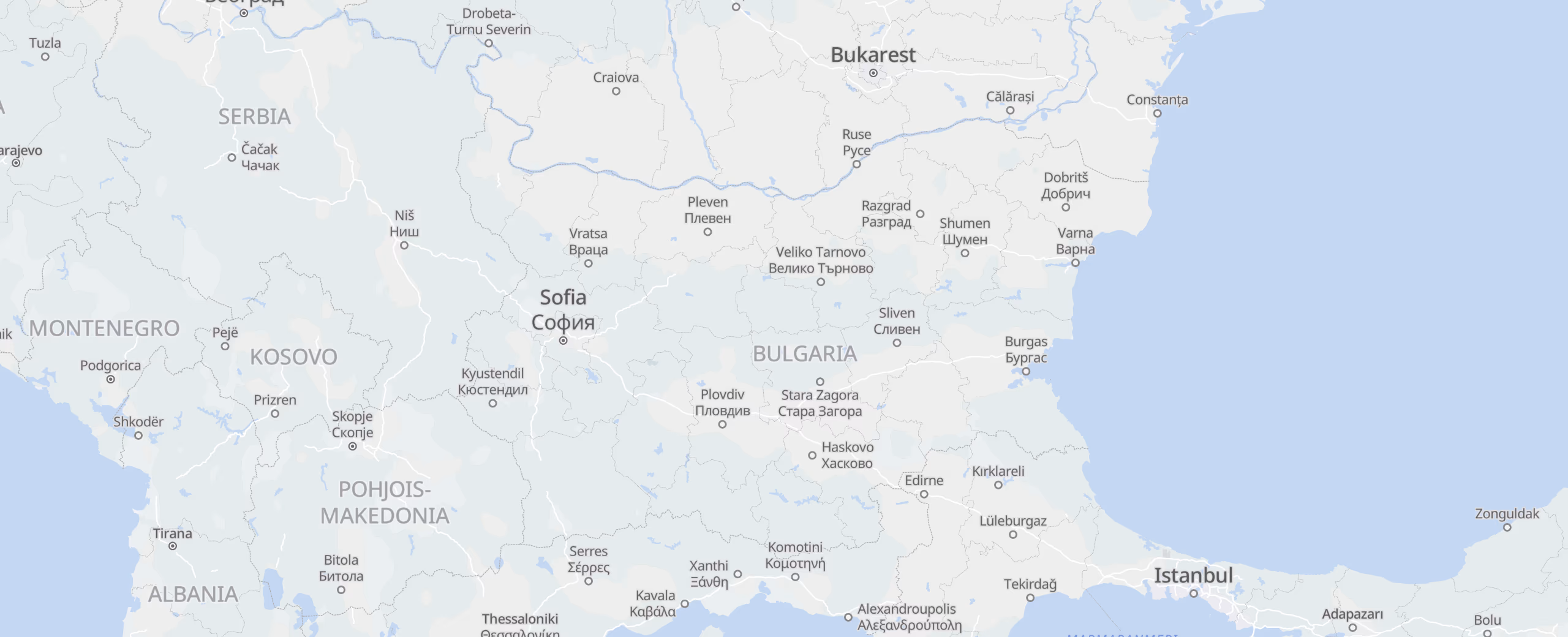 Bulgaria cities map