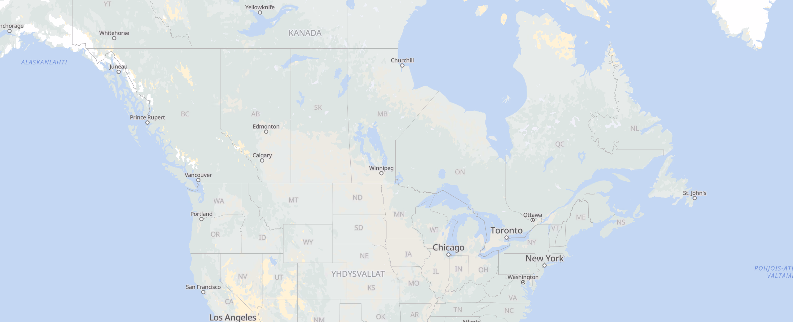 Kanada cities map
