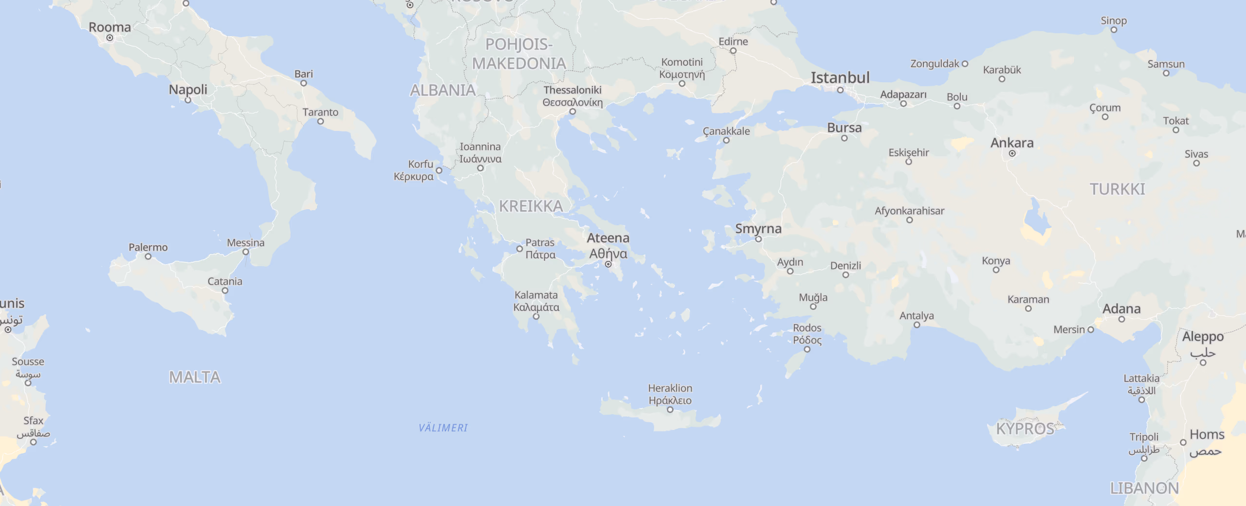 Kreikka cities map