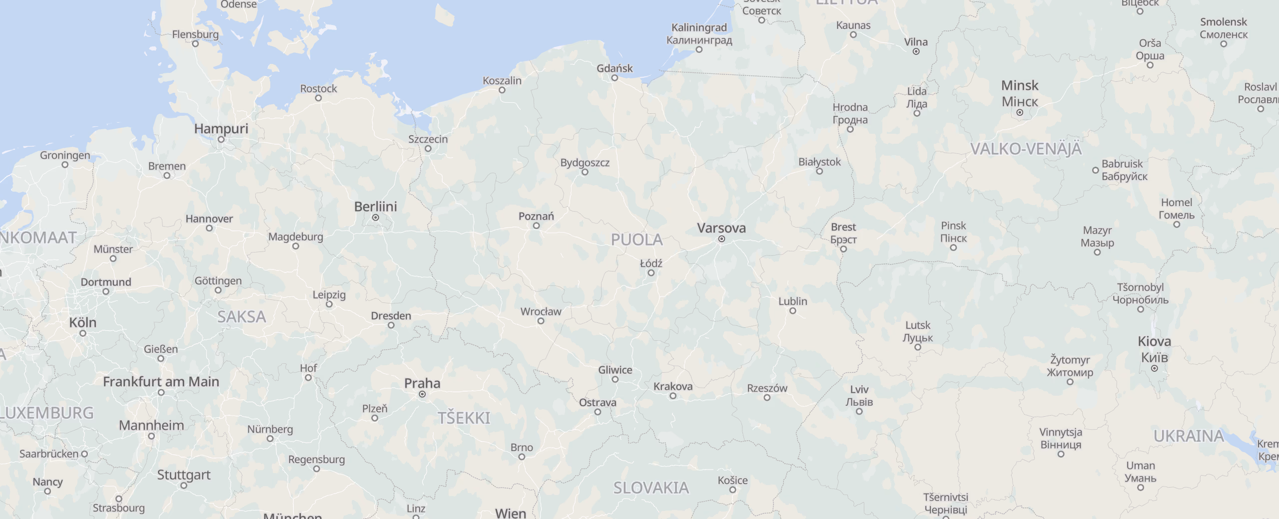 Puola cities map