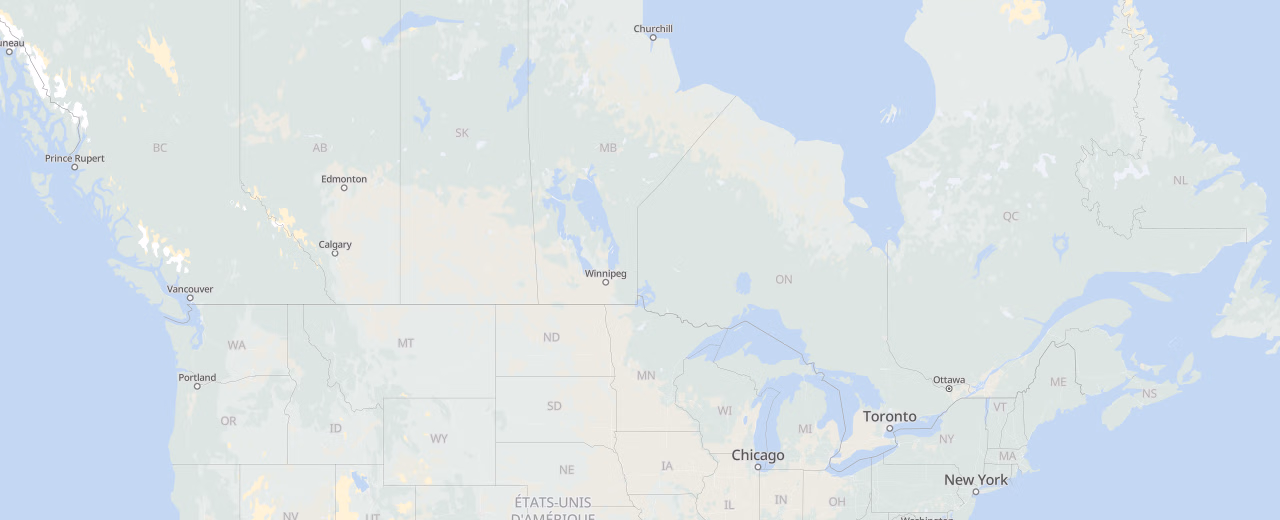 Canada cities map