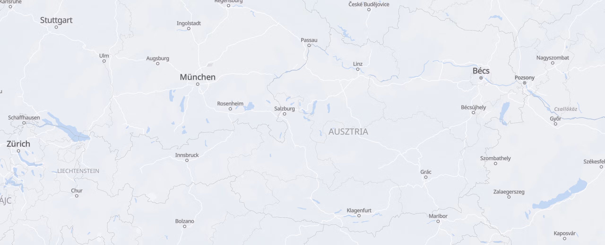 Ausztria cities map
