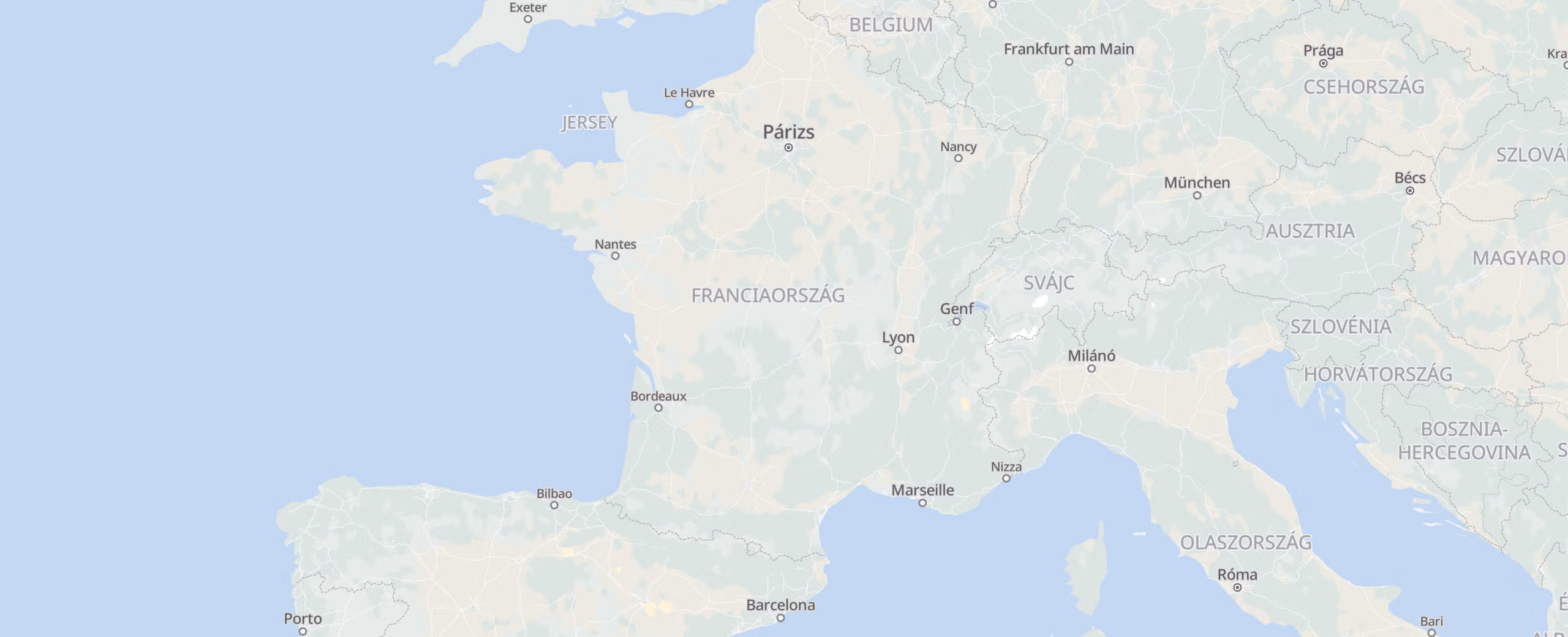 Franciaország cities map