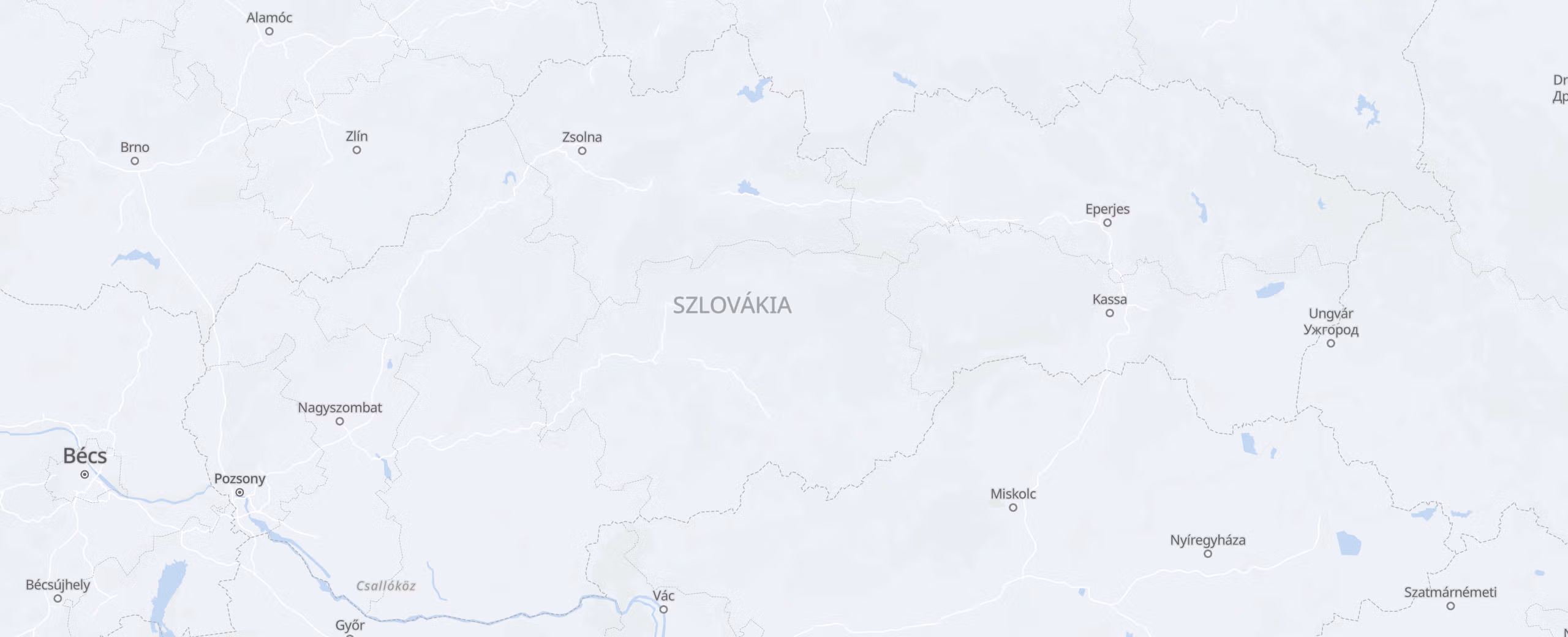 Szlovákia cities map