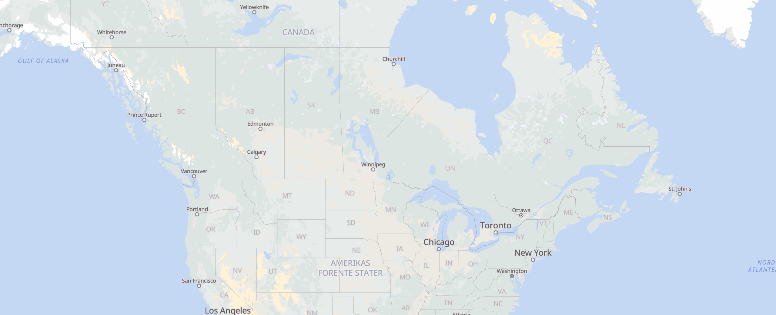Canada cities map