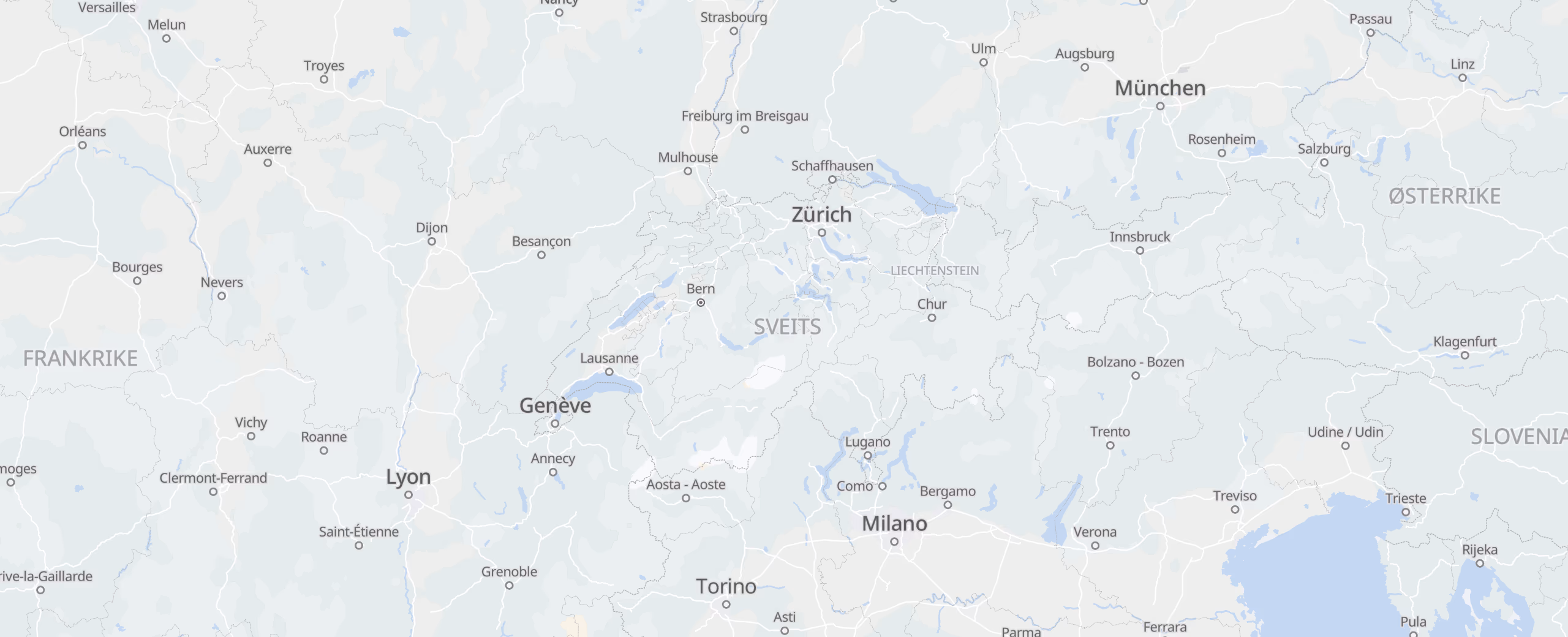 Sveits cities map