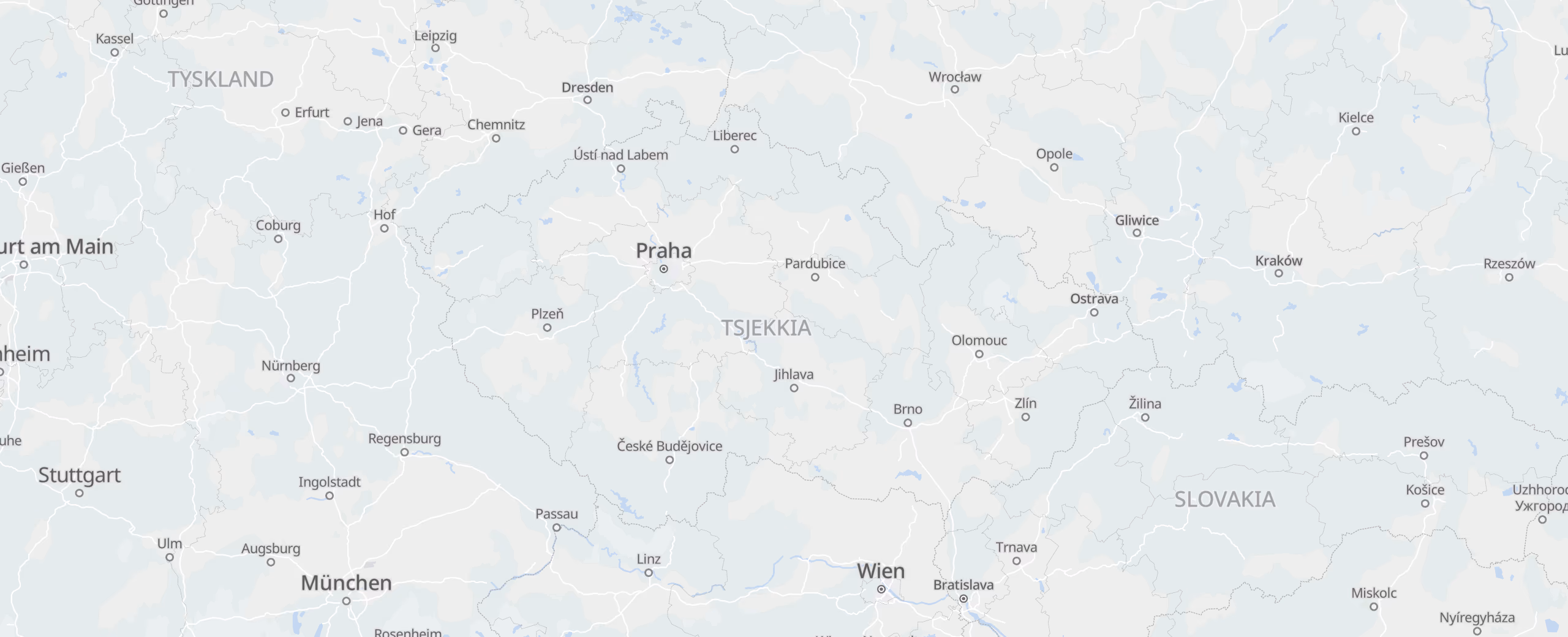 Tsjekkia cities map