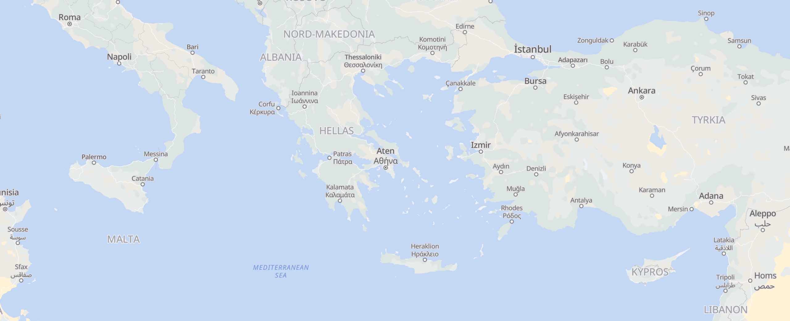 Hellas cities map