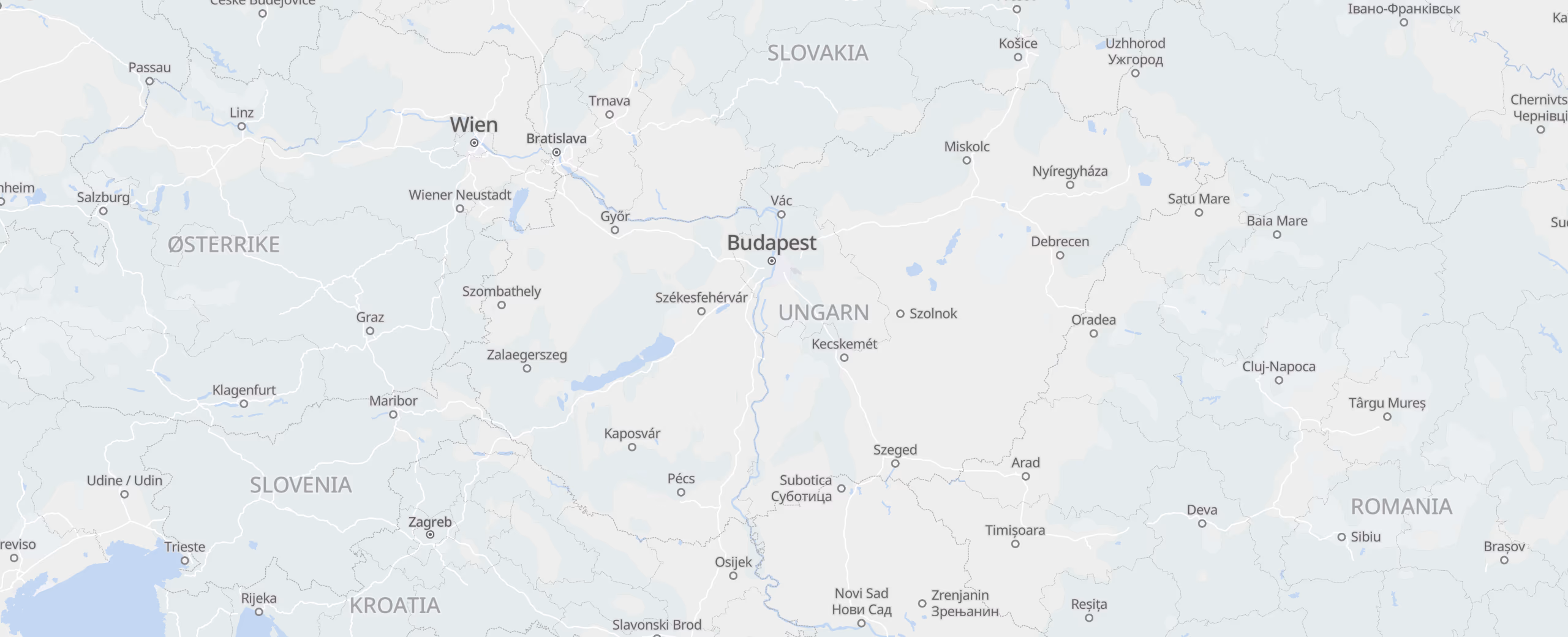 Ungarn cities map
