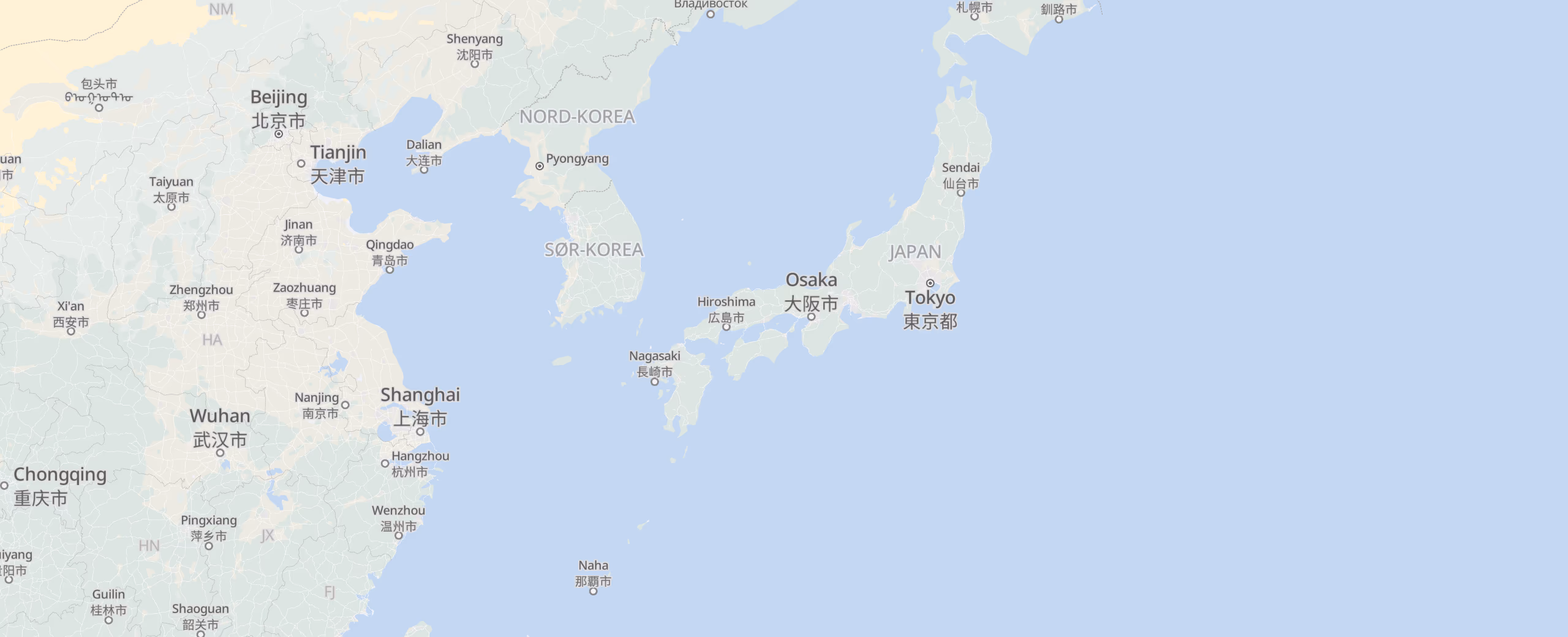 Japan cities map