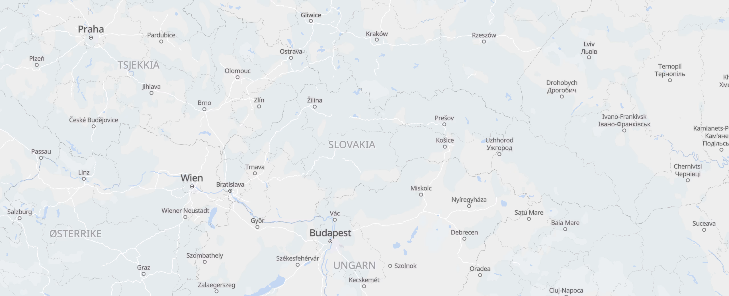 Slovakia cities map