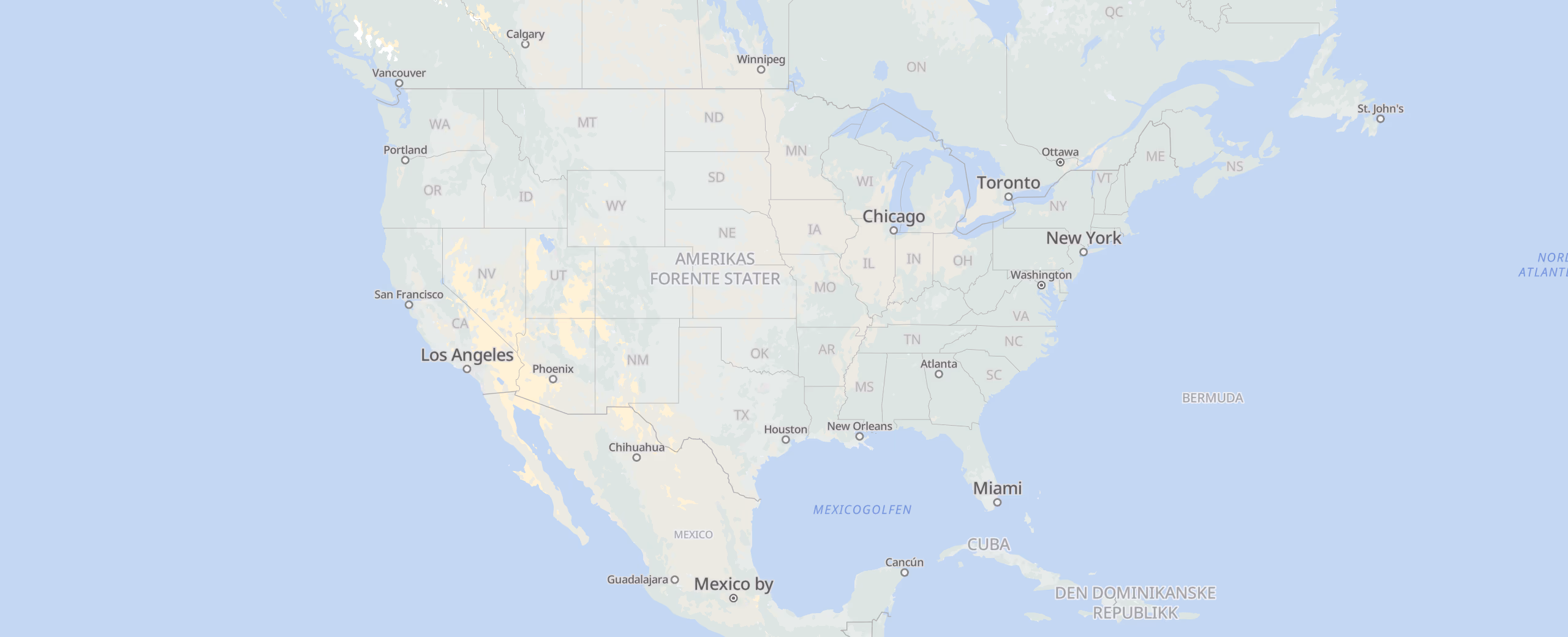 USA cities map