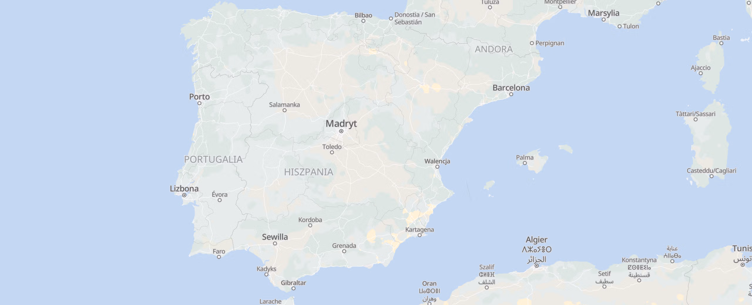Hiszpania cities map