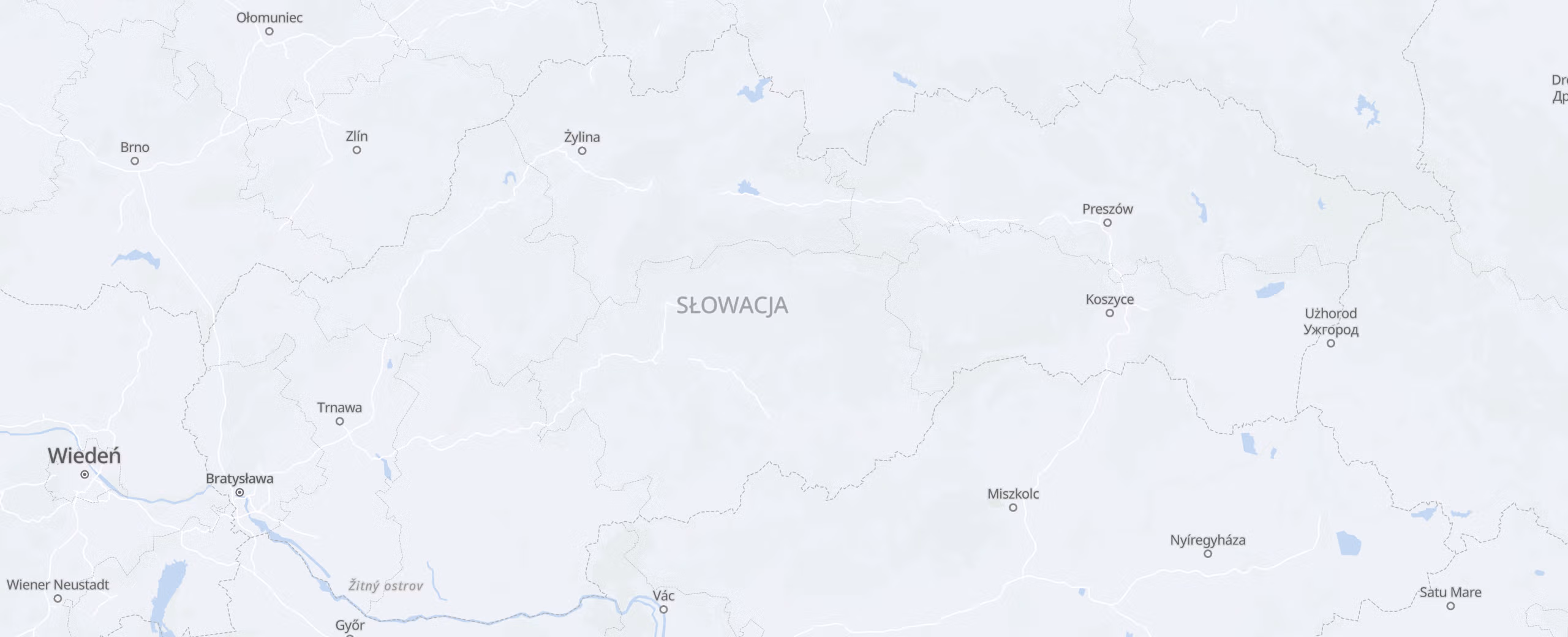 Słowacja cities map
