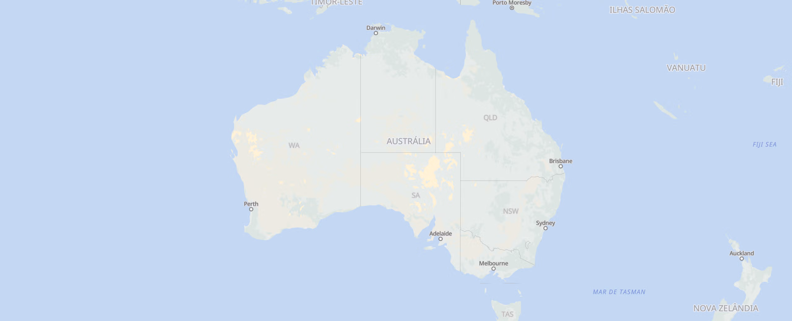 Austrália cities map