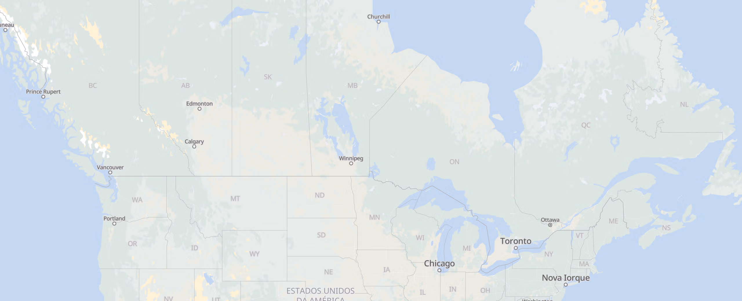 Canadá cities map