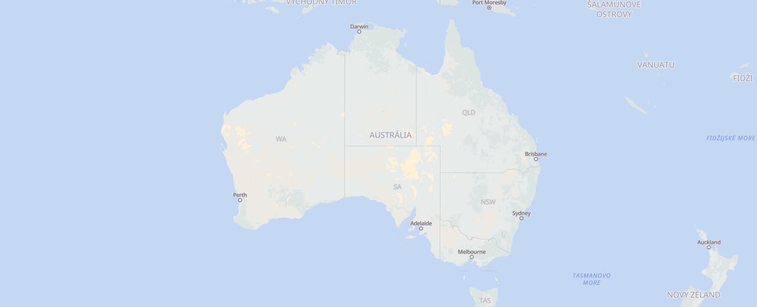 Austrália cities map