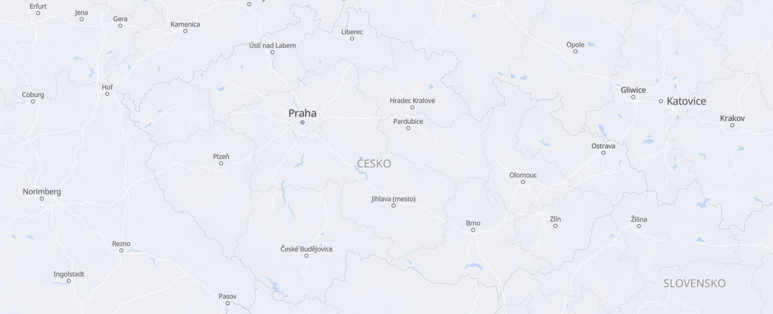Česko cities map
