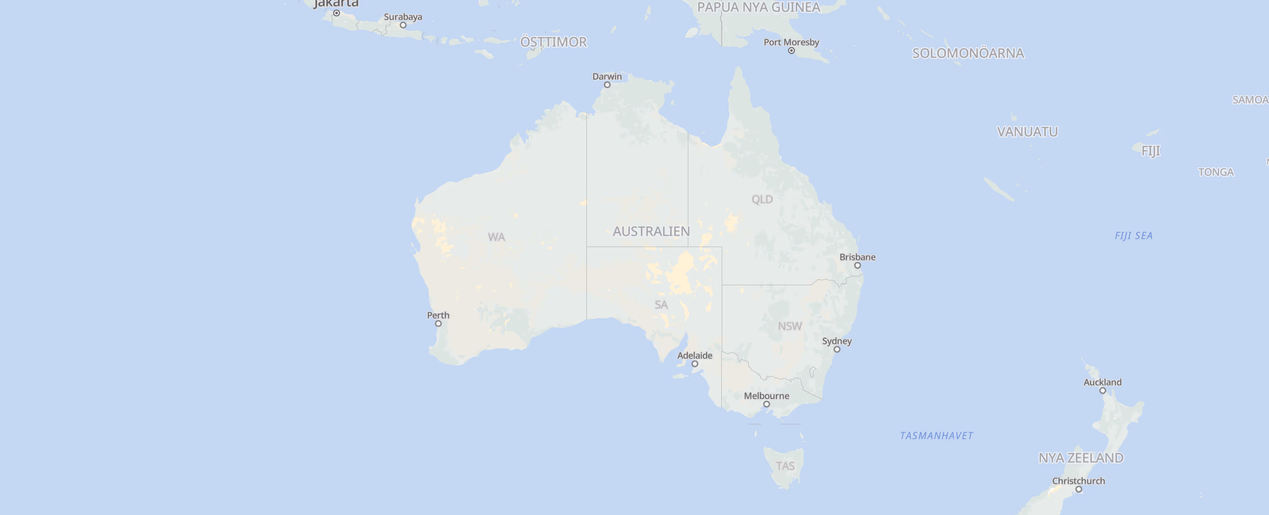 Australien cities map