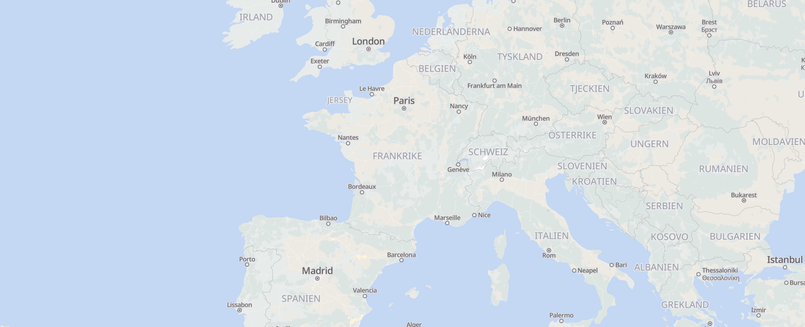 Frankrike cities map