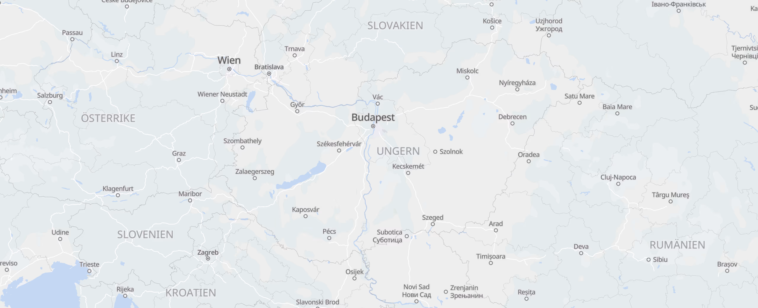 Ungern cities map
